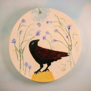 Blackbird and Flowers Platter
