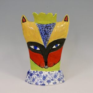 Yellow/Black Fox Vase
