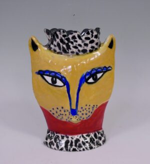 Yellow/Red Fox Vase