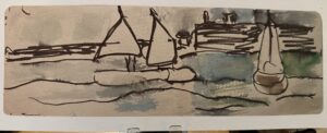 Sketch for Cardiff Bay #4, Wales, painting
