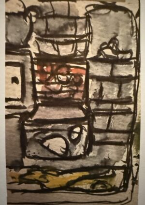 Sketch for 19th century fireplace, St Ffagans Welsh Folk Museum