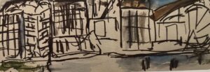 Sketch for Cardiff Bay #3, Wales painting