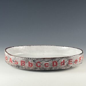 Oval Serving Bowl w/ red letters