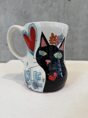 Meadow Dream Mug with Black Cat #1