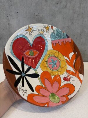 Meadow Dream Rd. Plate Hearts/Flowers