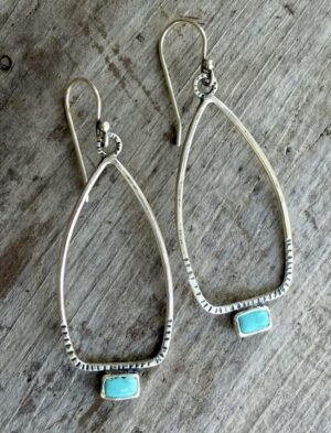 Turquoise Boat Dangle Earrings